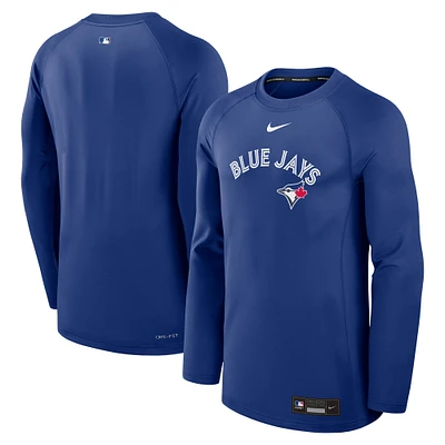 Men's Nike Royal Toronto Blue Jays Authentic Collection Game Time Raglan Performance Long Sleeve T-Shirt