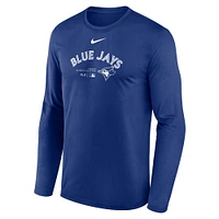 T-shirt à manches longues Nike Royal Toronto Blue Jays Authentic Collection Practice Performance pour hommes