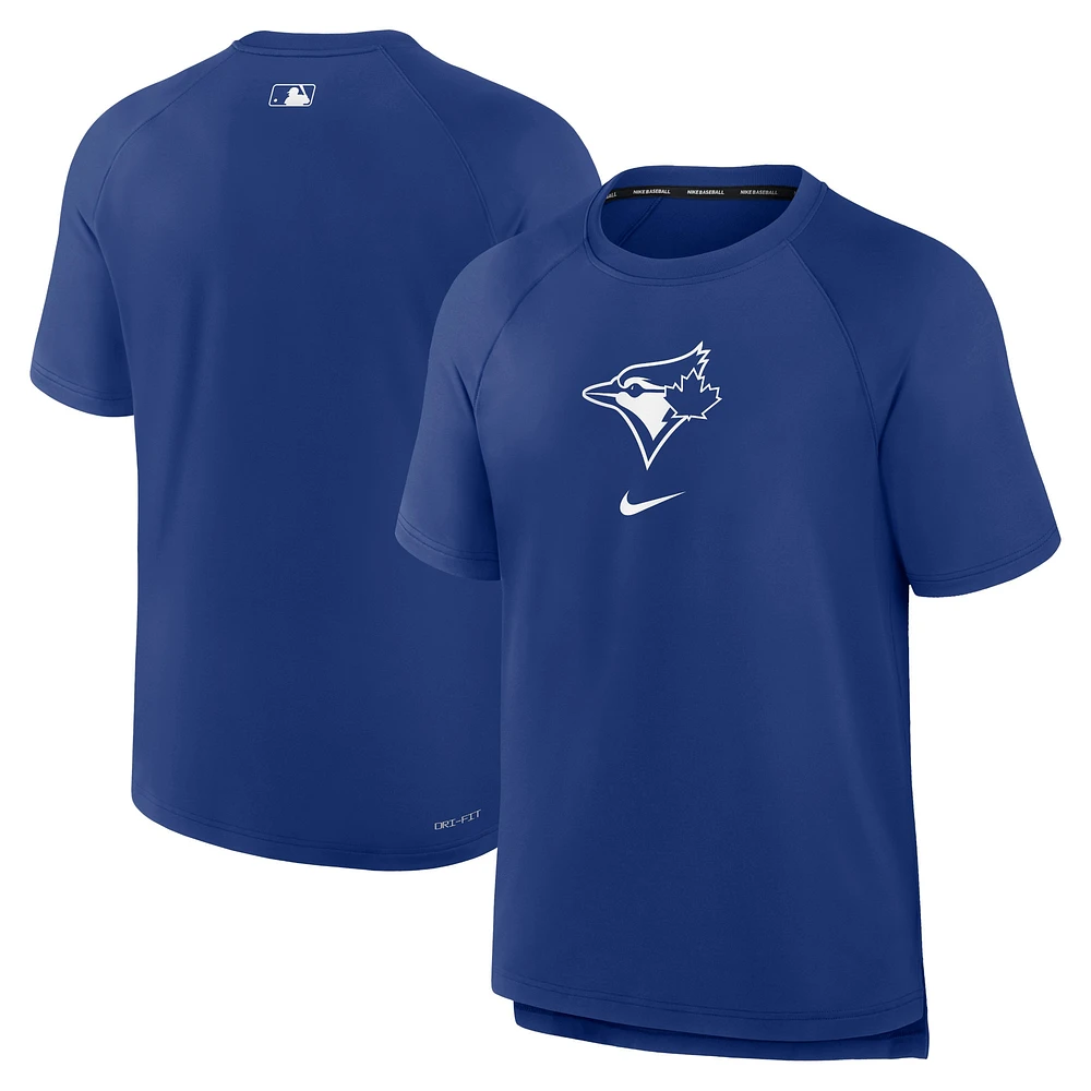 T-shirt de performance raglan d'avant-match Nike Royal Toronto Blue Jays Authentic Collection pour hommes