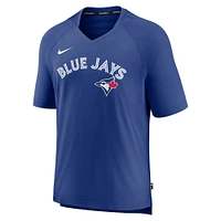 Men's Nike Royal Toronto Blue Jays Authentic Collection Pregame Raglan Performance V-Neck T-Shirt