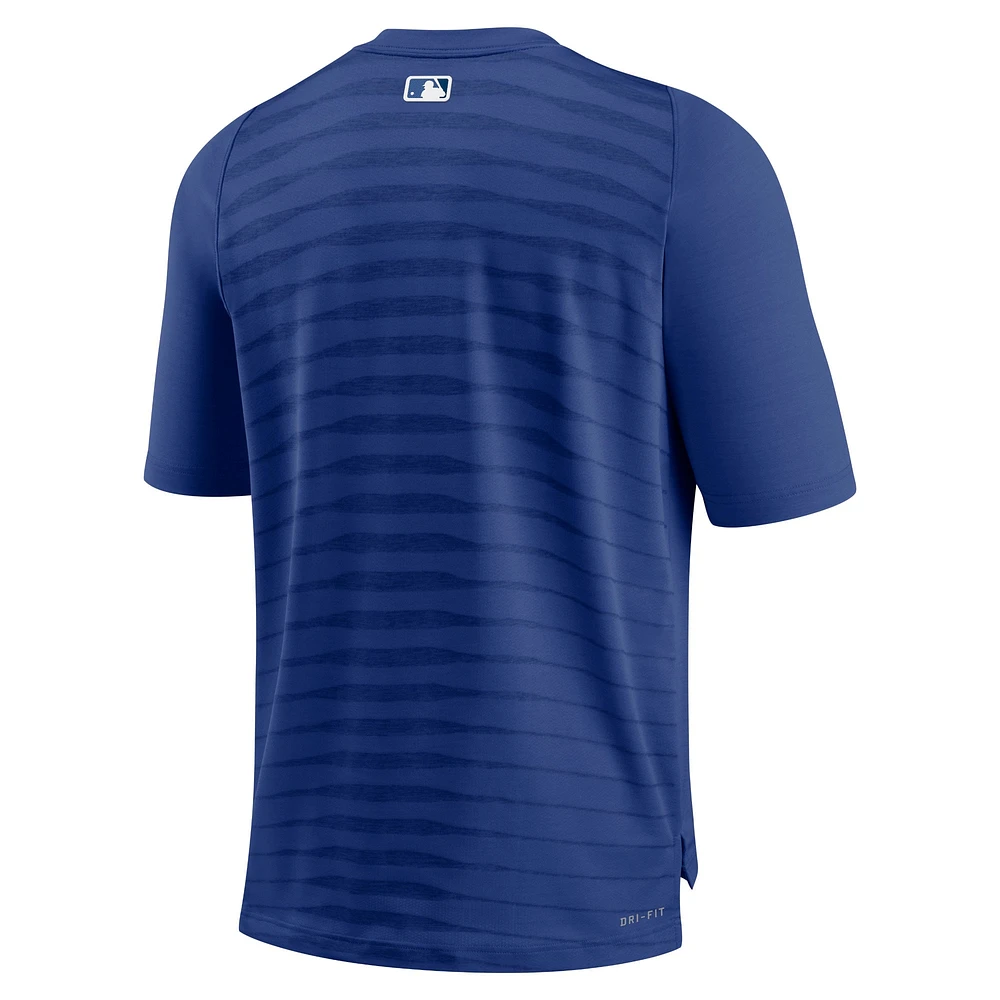 T-shirt à col en V raglan de performance d'avant-match Nike Royal Toronto Blue Jays Authentic Collection pour homme