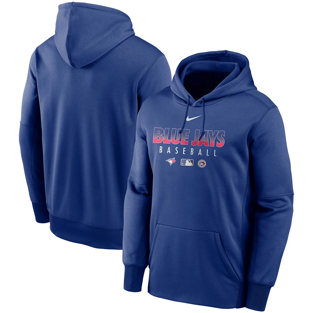 Men's Nike Royal Toronto Blue Jays Authentic Collection Therma Performance Pullover Hoodie