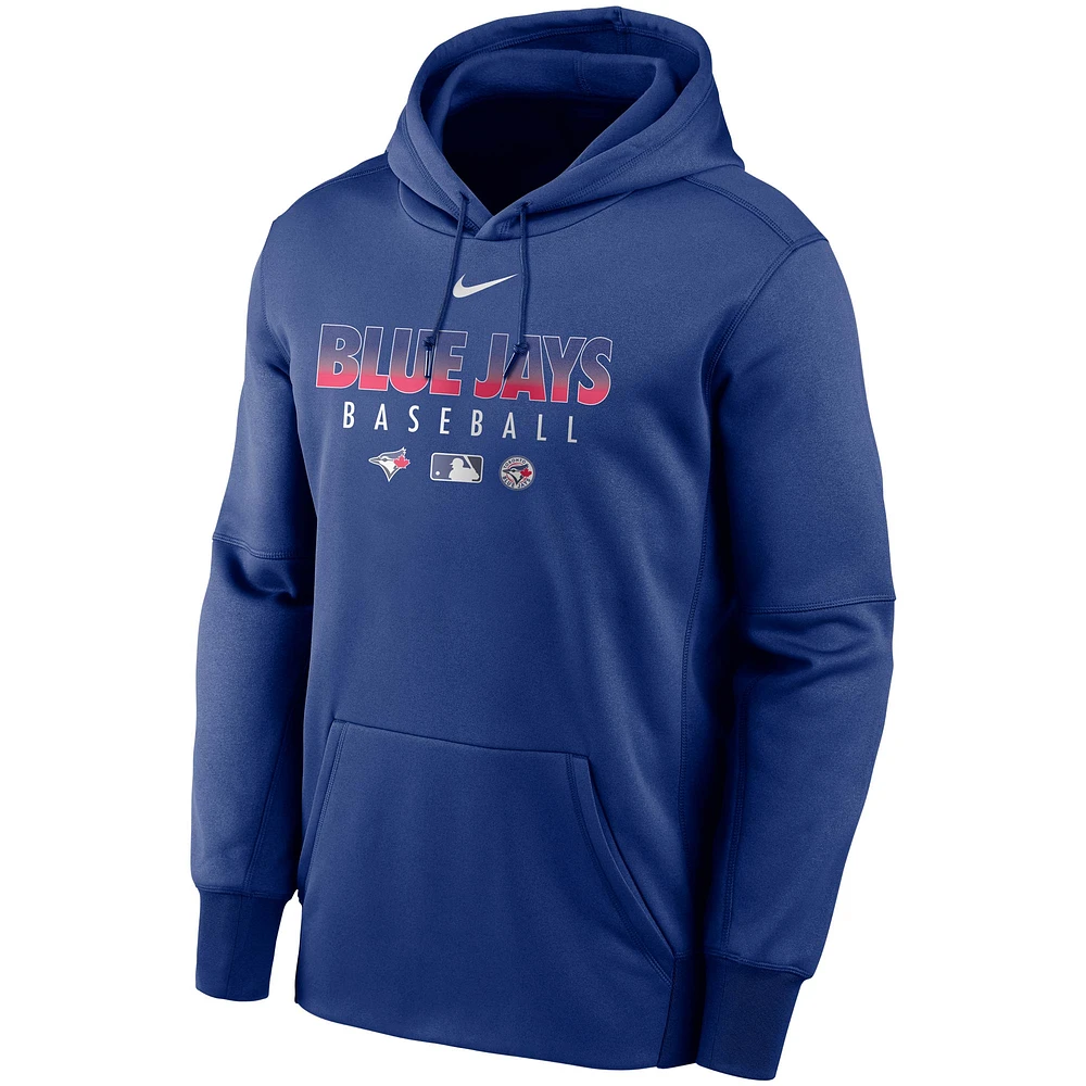 Men's Nike Royal Toronto Blue Jays Authentic Collection Therma Performance Pullover Hoodie