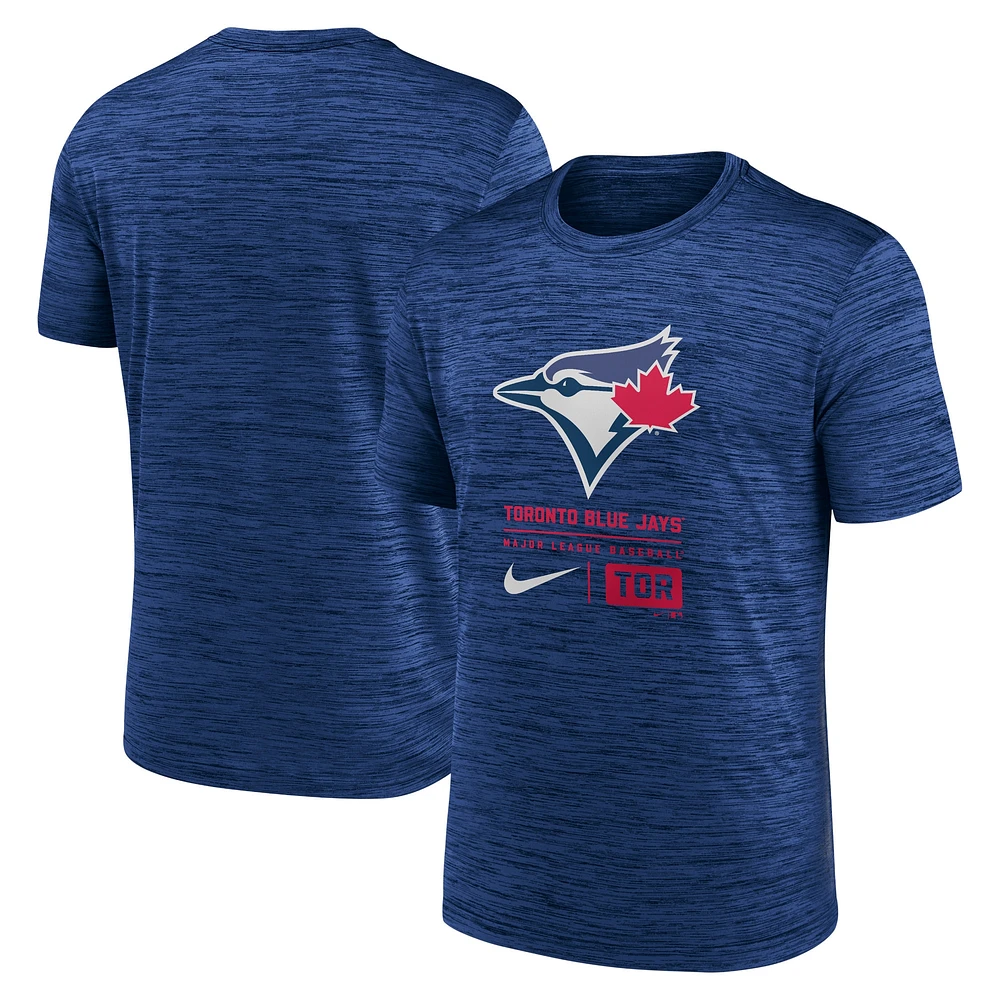 T-shirt Nike Royal Toronto Blue Jays Velocity pour homme avec grand logo