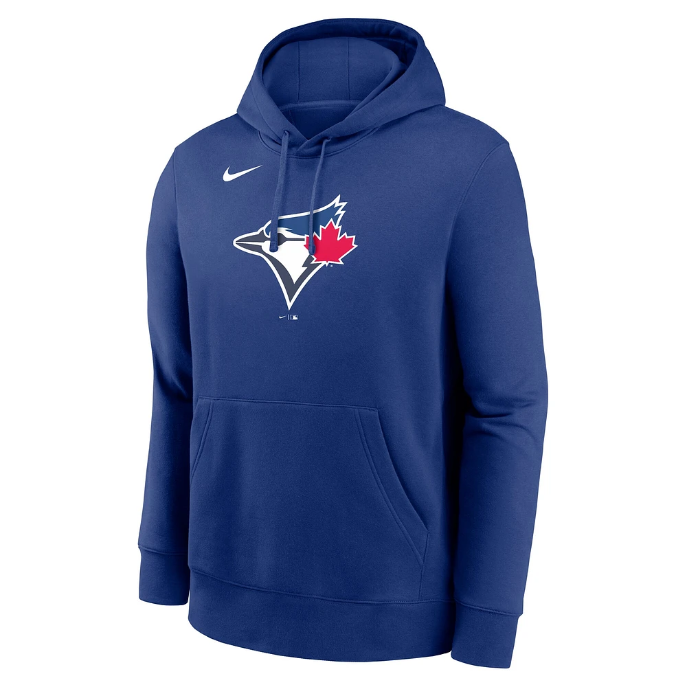 Men's Nike Royal Toronto Blue Jays Logo Club Fleece Pullover Hoodie