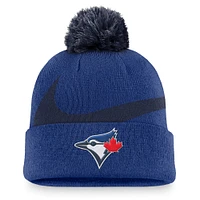 Men's Nike Royal Toronto Blue Jays Swoosh Peak Cuffed Knit Hat with Pom