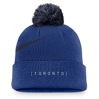 Men's Nike Royal Toronto Blue Jays Swoosh Peak Cuffed Knit Hat with Pom