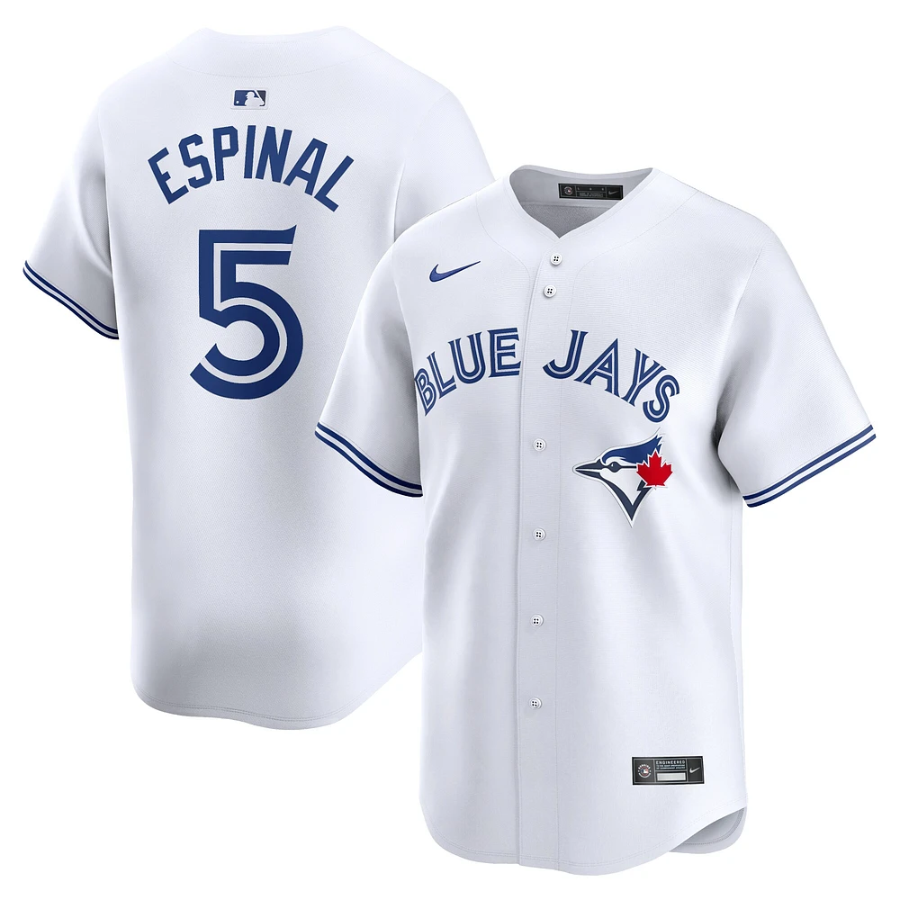 Maillot Nike Santiago Espinal pour homme, blanc, Toronto Blue Jays Home Limited Player