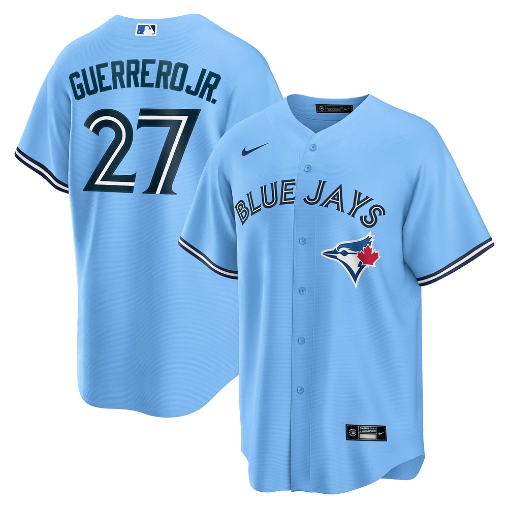 Maillot de joueur alternatif réplique Nike Vladimir Guerrero Jr. des Blue Jays Toronto pour homme, bleu poudre