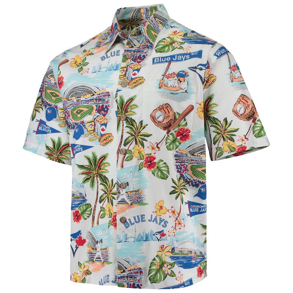 Men's Reyn Spooner White Toronto Blue Jays Scenic Button-Up Shirt