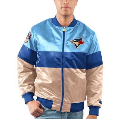 Men's Starter Powder Blue/Gold Toronto Blue Jays Tri-Color Satin - Full-Zip Jacket