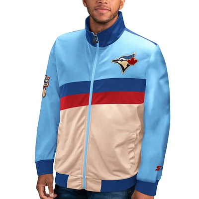 Veste de survêtement Starter Powder Blue Toronto Jays City Skyline pour homme - entièrement zippée