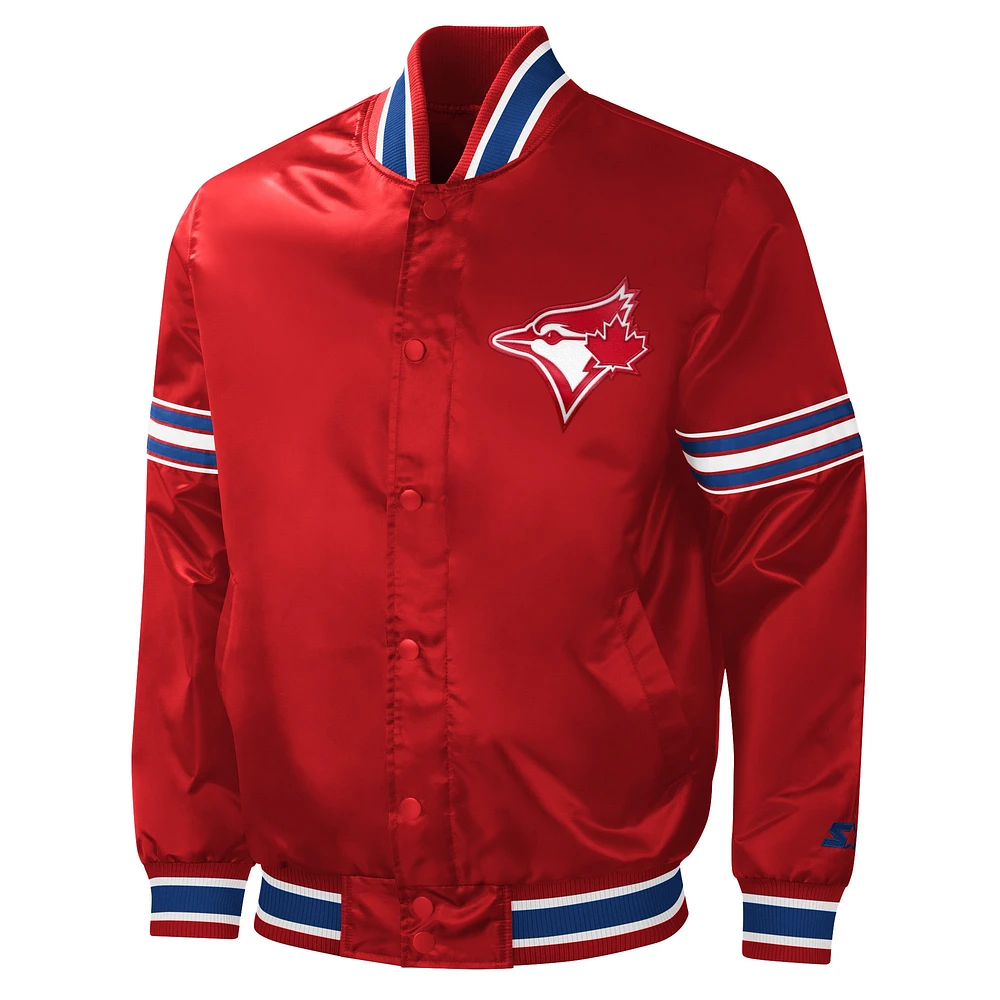 Men's Starter  Red Toronto Blue Jays 2023 Canada Day Satin Full-Snap Varsity Jacket