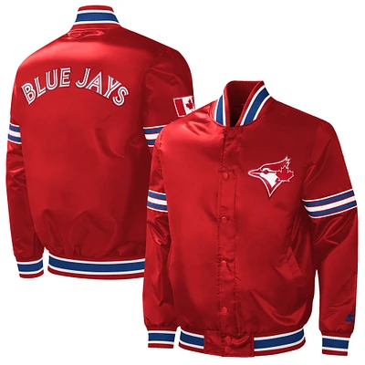 Veste universitaire en satin à boutons-pression pour la fête du Canada 2023 des Blue Jays de Toronto, rouge Starter hommes