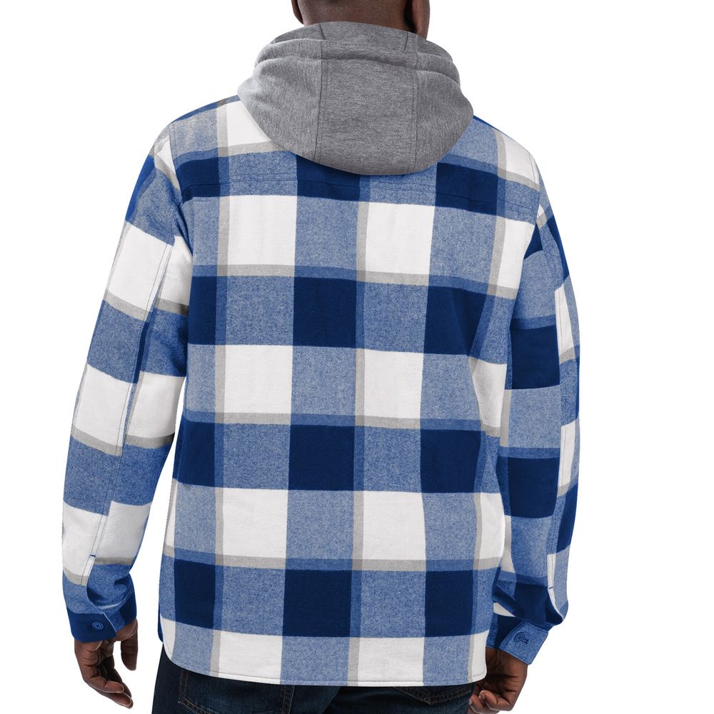 Men's Starter Royal/White Toronto Blue Jays Sherpa Full-Button Flannel - Jacket