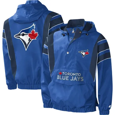 Men's Starter Royal Toronto Blue Jays Impact Anorak Hoodie Half-Zip Jacket