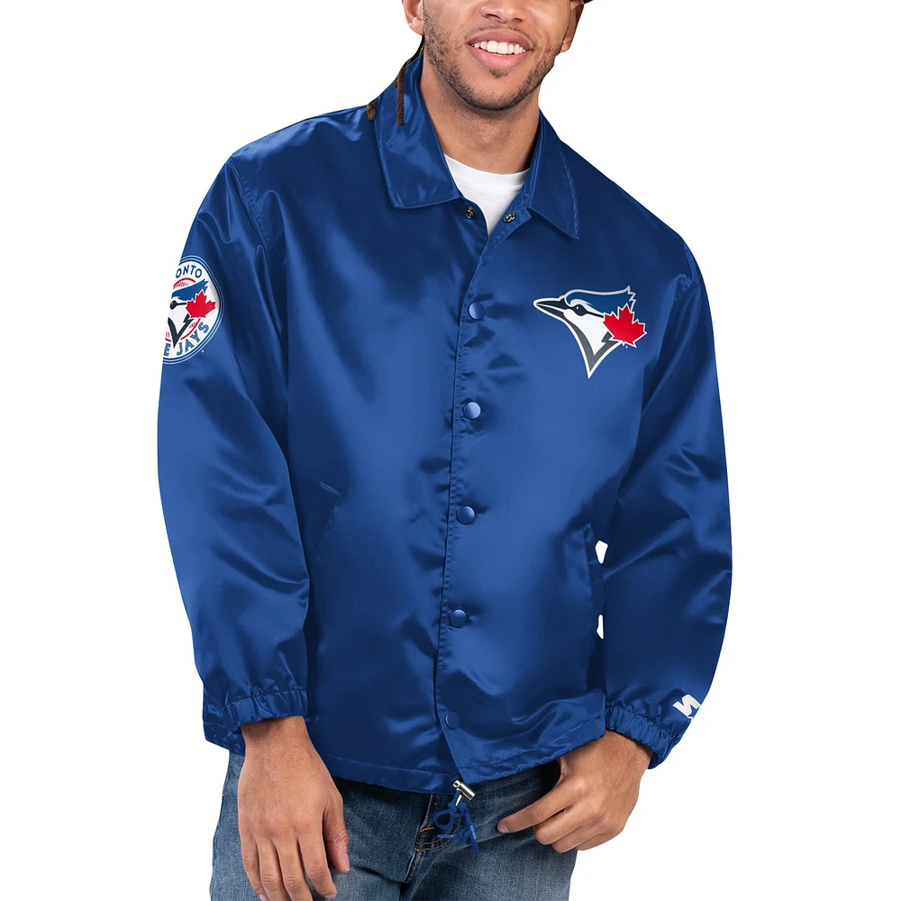 Men's Starter Royal Toronto Blue Jays Option Route Full-Snap Coaches Jacket