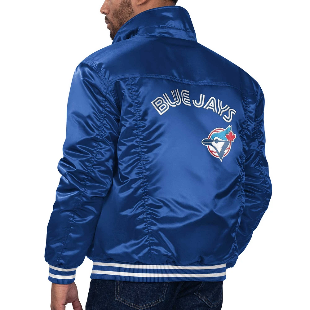 Men's Starter x Levi's Royal Toronto Blue Jays Silver Tab Satin Full-Snap Trucker Jacket