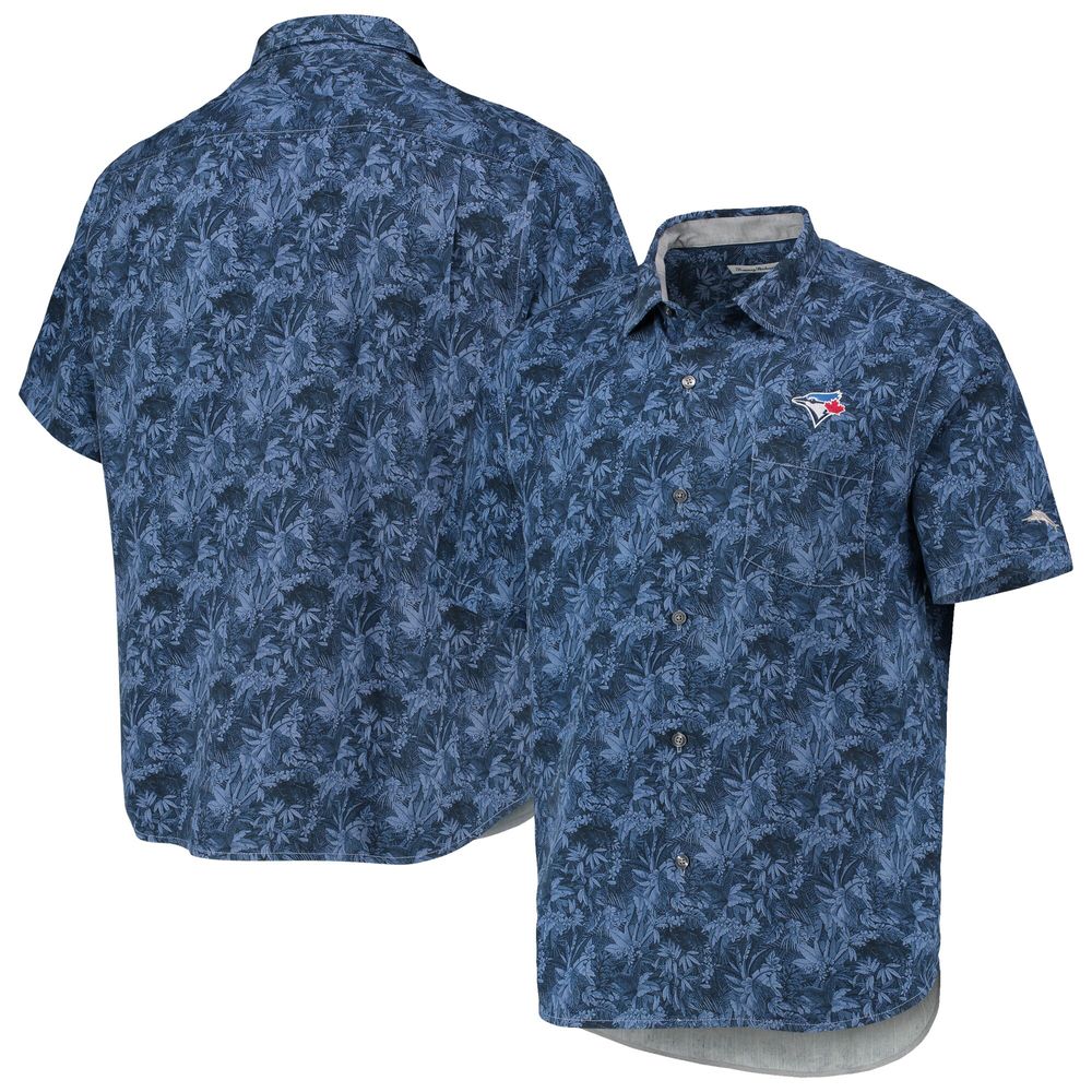 Men's Tommy Bahama Royal Toronto Blue Jays Jungle Shade Silk Camp Button-Up Shirt