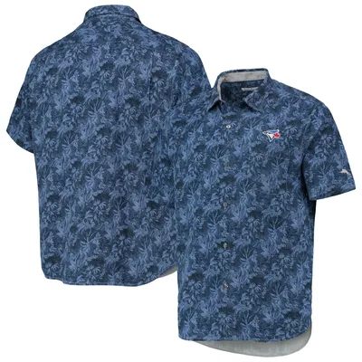 Toronto Blue Jays Tommy Bahama Jungle Shade Silk Camp Button-Up Shirt - Royal