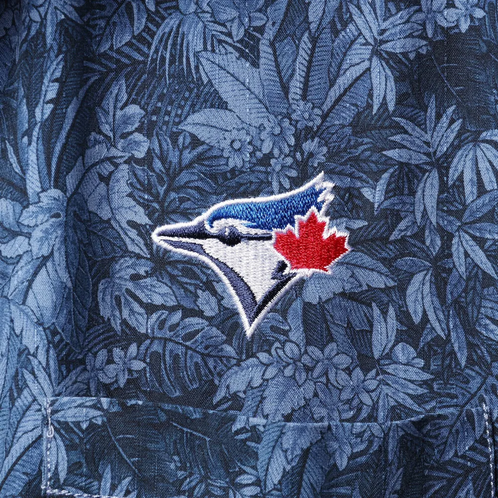 Men's Tommy Bahama Royal Toronto Blue Jays Jungle Shade Silk Camp Button-Up Shirt