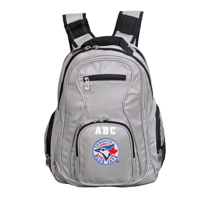 Toronto Blue Jays MOJO Personalized Premium Laptop Backpack - Gray