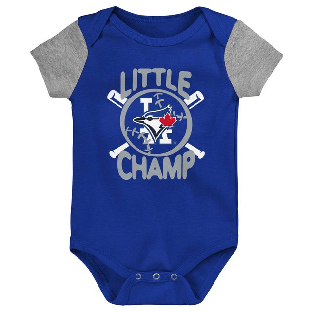 Nouveau-né et bébé bleu/gris chiné Blue Jays de Toronto Little Champ - Ensemble bavoir bottillons