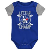 Newborn & Infant Blue/Heather Gray Toronto Blue Jays Little Champ - Bodysuit Bib Booties Set