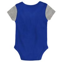 Newborn & Infant Blue/Heather Gray Toronto Blue Jays Little Champ - Bodysuit Bib Booties Set