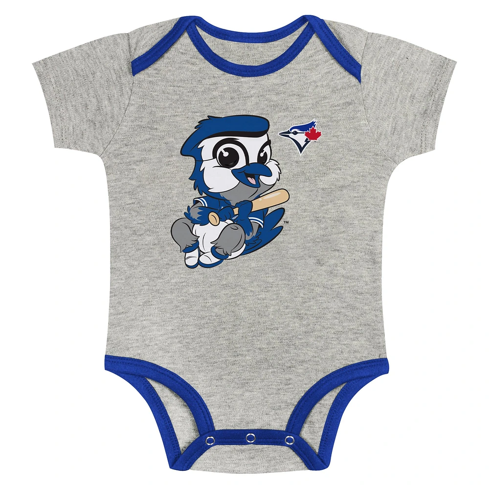 Newborn & Infant Gray/White Toronto Blue Jays Two-Pack Play Ball Bodysuit Set