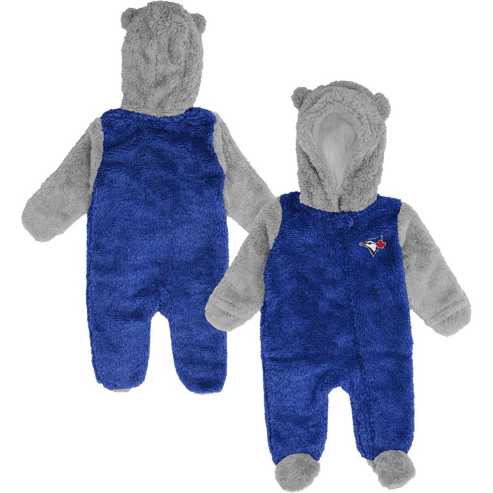 Newborn & Infant Royal/Gray Toronto Blue Jays Game Nap Teddy Fleece Bunting - Full-Zip Sleeper