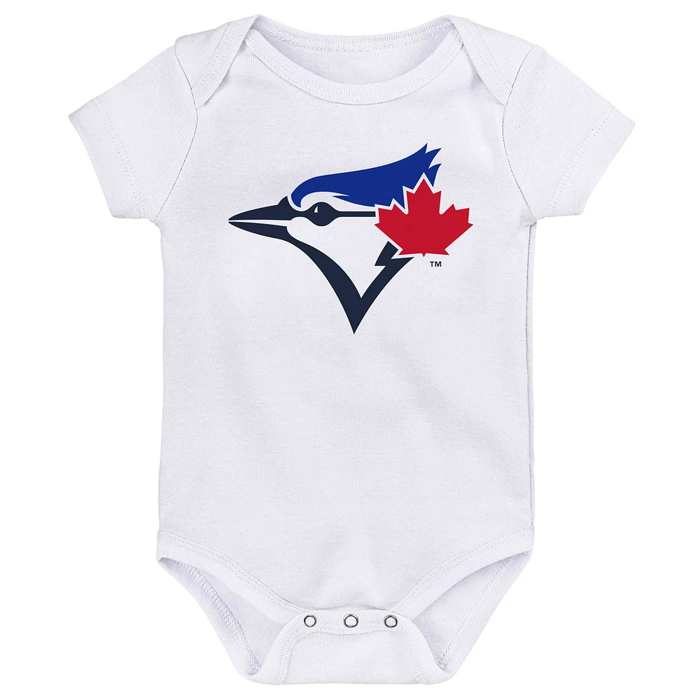 Newborn & Infant Royal/White/Heathered Gray Toronto Blue Jays Minor League Player - Three-Pack Bodysuit Set