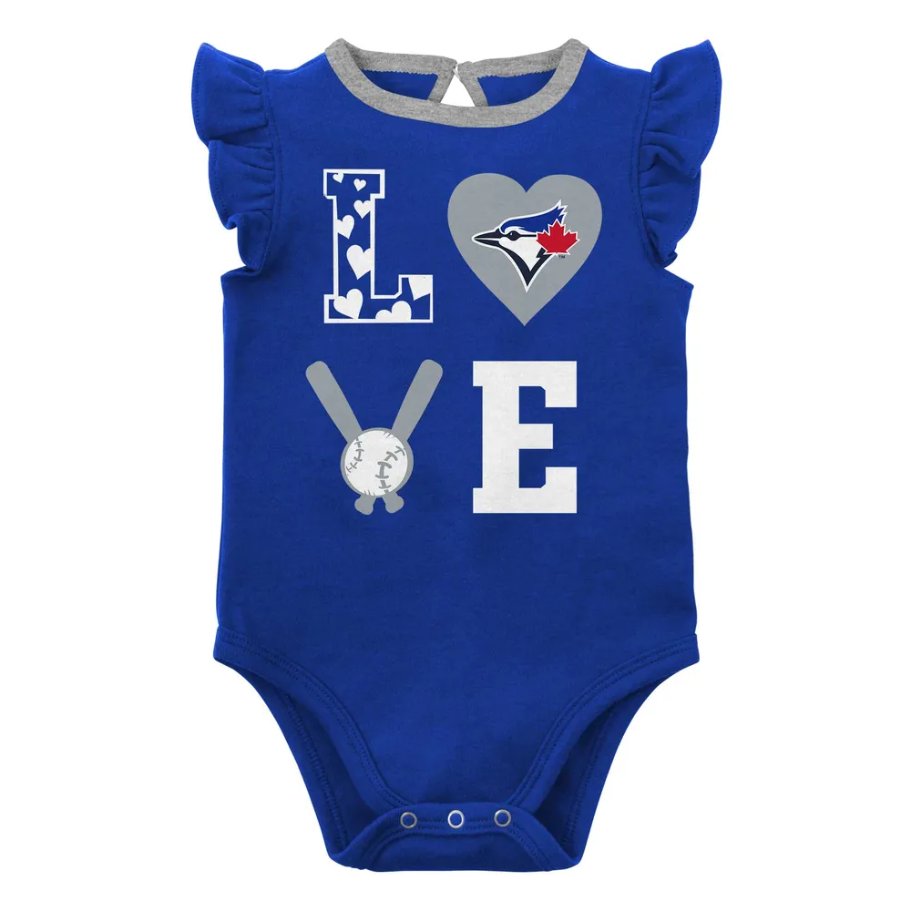 Newborn & Infant Royal Toronto Blue Jays Love of Baseball - Bodysuit Bib Bootie Set