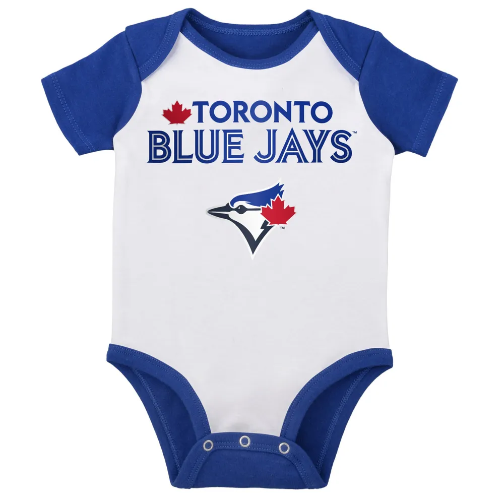 Lot de deux cache-couches Little Slugger des Blue Jays Toronto pour nouveau-nés et bébés, blanc/gris chiné