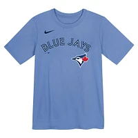 T-shirt avec nom et numéro des Blue Jays de Toronto, Nike Bo Bichette, bleu poudre, pour enfants d'âge préscolaire