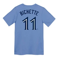 T-shirt avec nom et numéro des Blue Jays de Toronto, Nike Bo Bichette, bleu poudre, pour enfants d'âge préscolaire