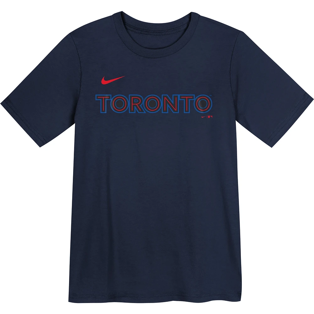 T-shirt Nike bleu marine pour enfants d'âge préscolaire des Blue Jays de Toronto 2024 City Connect