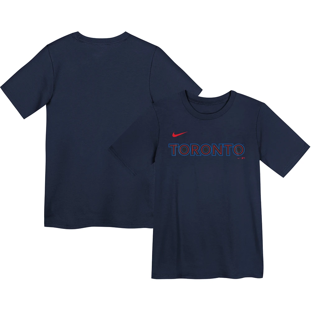 T-shirt Nike bleu marine pour enfants d'âge préscolaire des Blue Jays de Toronto 2024 City Connect