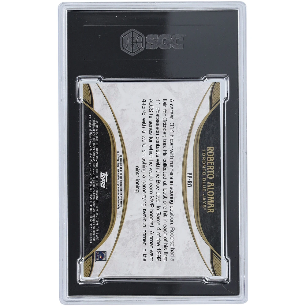 Roberto Alomar Toronto Blue Jays Autographed 2016 Topps Tier One Red Ink #PP-RA #4/5 SGC Authenticated 8.5/10 Card