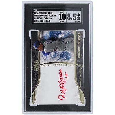 Roberto Alomar Toronto Blue Jays Autographed 2016 Topps Tier One Red Ink #PP-RA #4/5 SGC Authenticated 8.5/10 Card