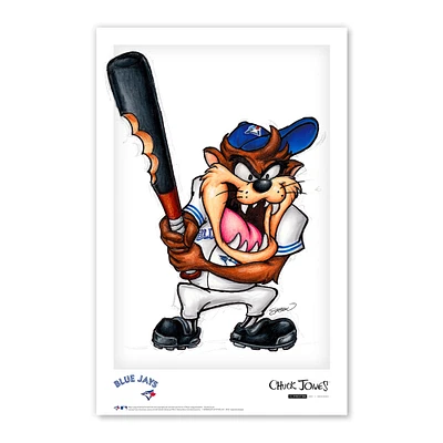 Diable de Tasmanie Toronto Blue Jays 11"x 17" Looney Tunes affiche imprimée