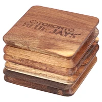 The Memory Company Toronto Blue Jays 6-Pack Acacia Wood Coaster Set