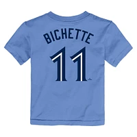 T-shirt avec nom et numéro des Blue Jays de Toronto Nike Bo Bichette pour tout-petit, bleu poudre