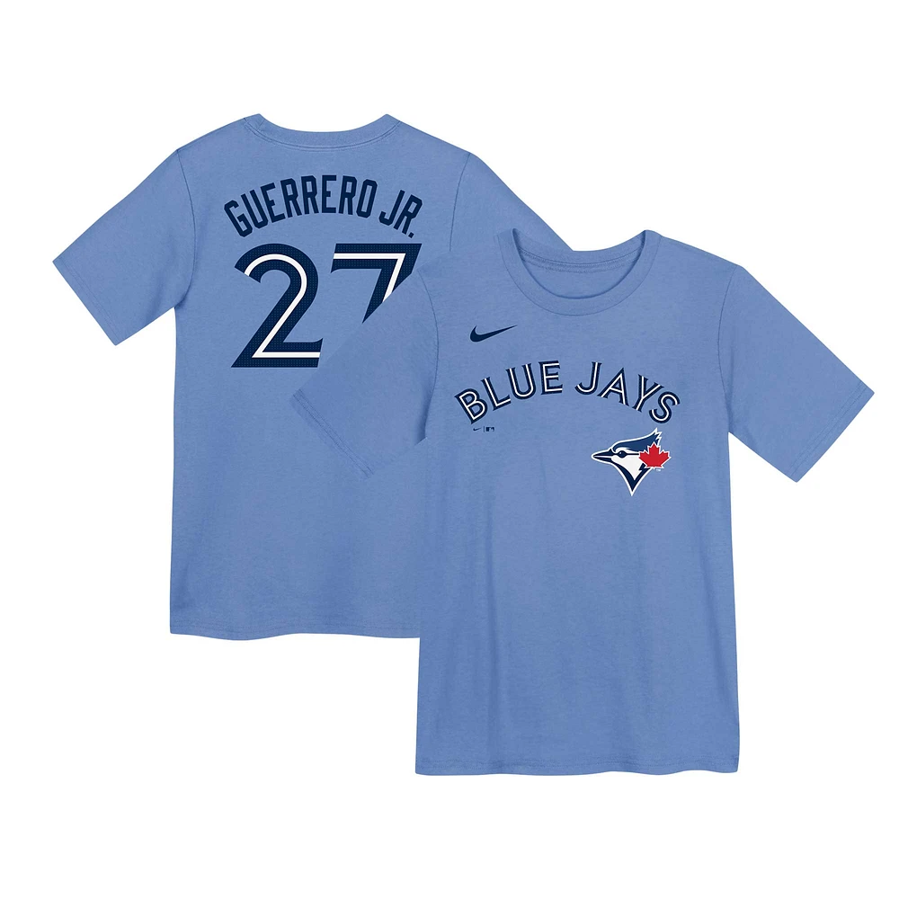 T-shirt Nike Vladimir Guerrero Jr. pour tout-petit, bleu poudre, nom et numéro des Blue Jays de Toronto