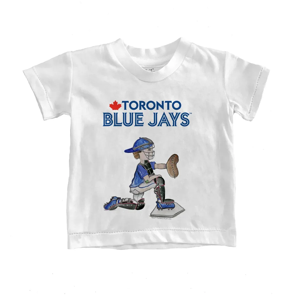 Lids Toronto Blue Jays Tiny Turnip Toddler Caleb the Catcher T-Shirt - White