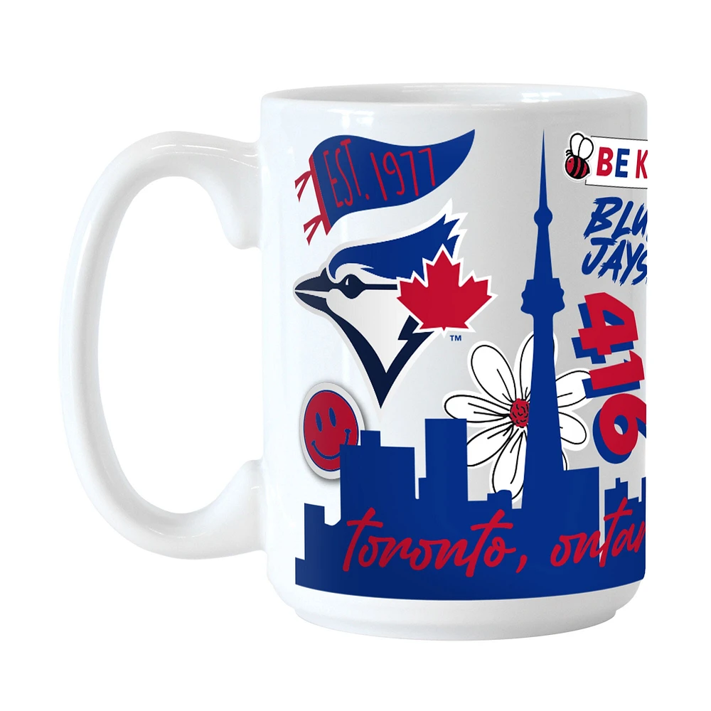 Blue Jays de Toronto 15 oz. Tasse en céramique indigène