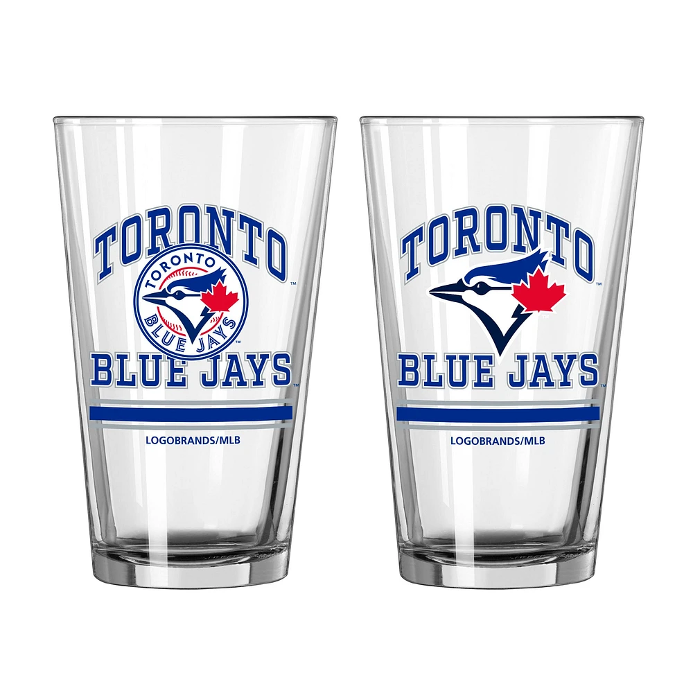 Blue Jays de Toronto 16oz. Verre à pinte, paquet de deux