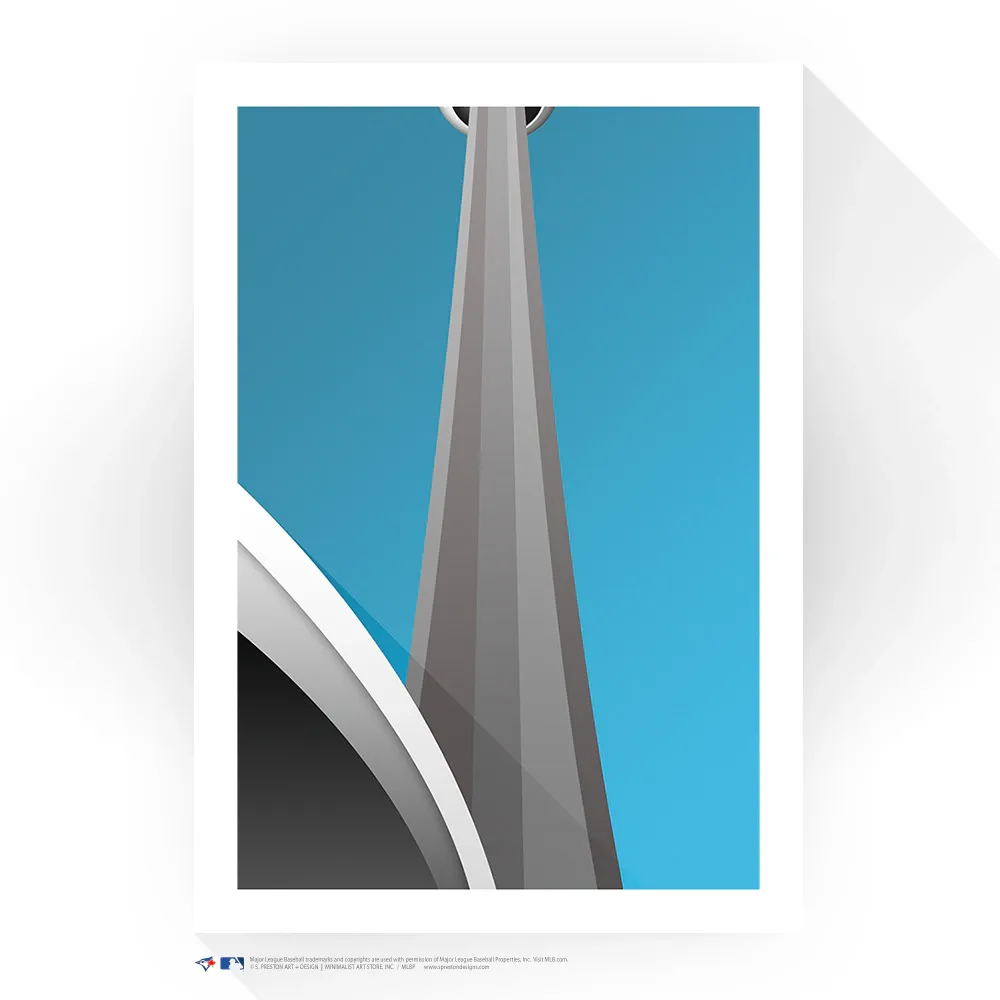 Lids Toronto Blue Jays 17 x 26 Rogers Centre CN Tower Minimalist Art  Giclee Print