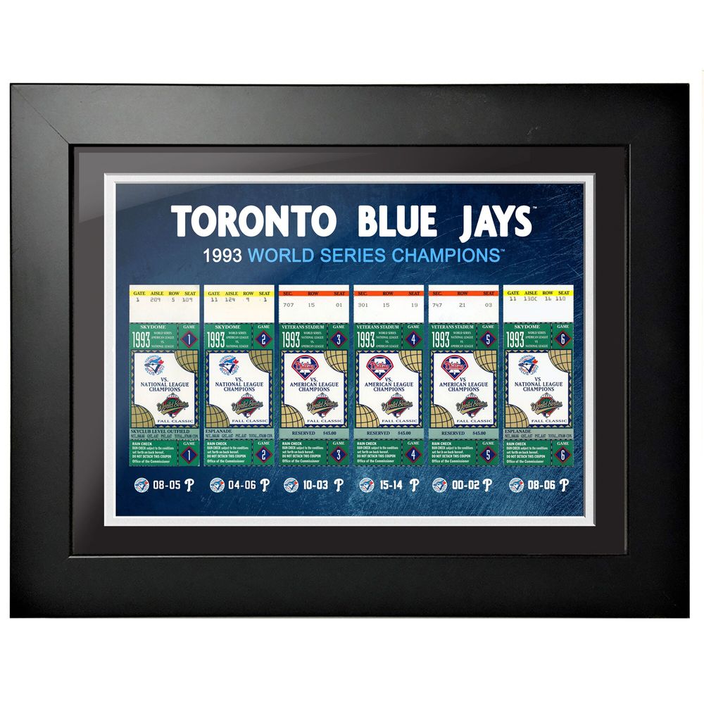 Toronto Blue Jays 1993 World Series Champions - 12'' x 16'' Ticket to History Frame