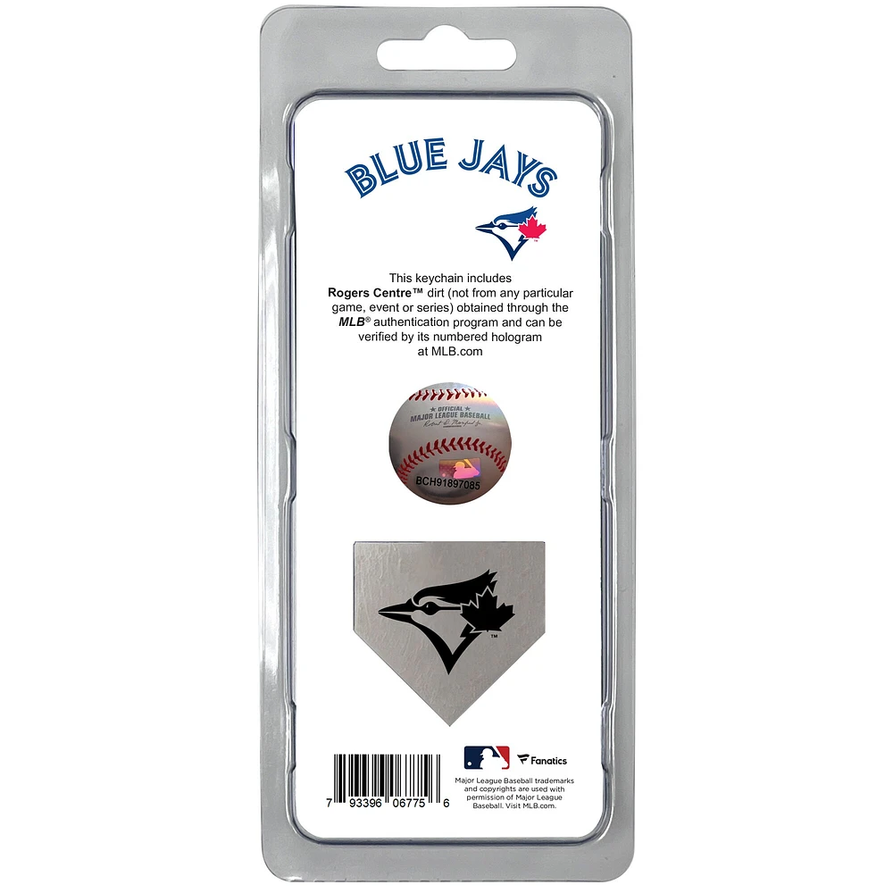 Porte-clés en terre des Blue Jays de Toronto - Rempli de terre utilisée lors d'un match à domicile